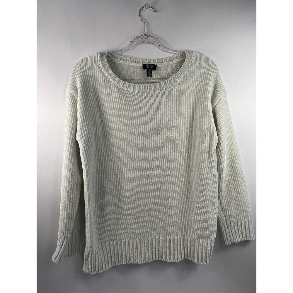 Jones New York Sweater Women's Sz XS Ivory Pullover Scoop Neck